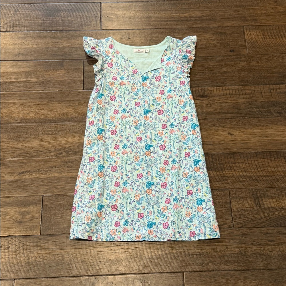 Vineyard Vines Girls Tropical Print Dress Size 10